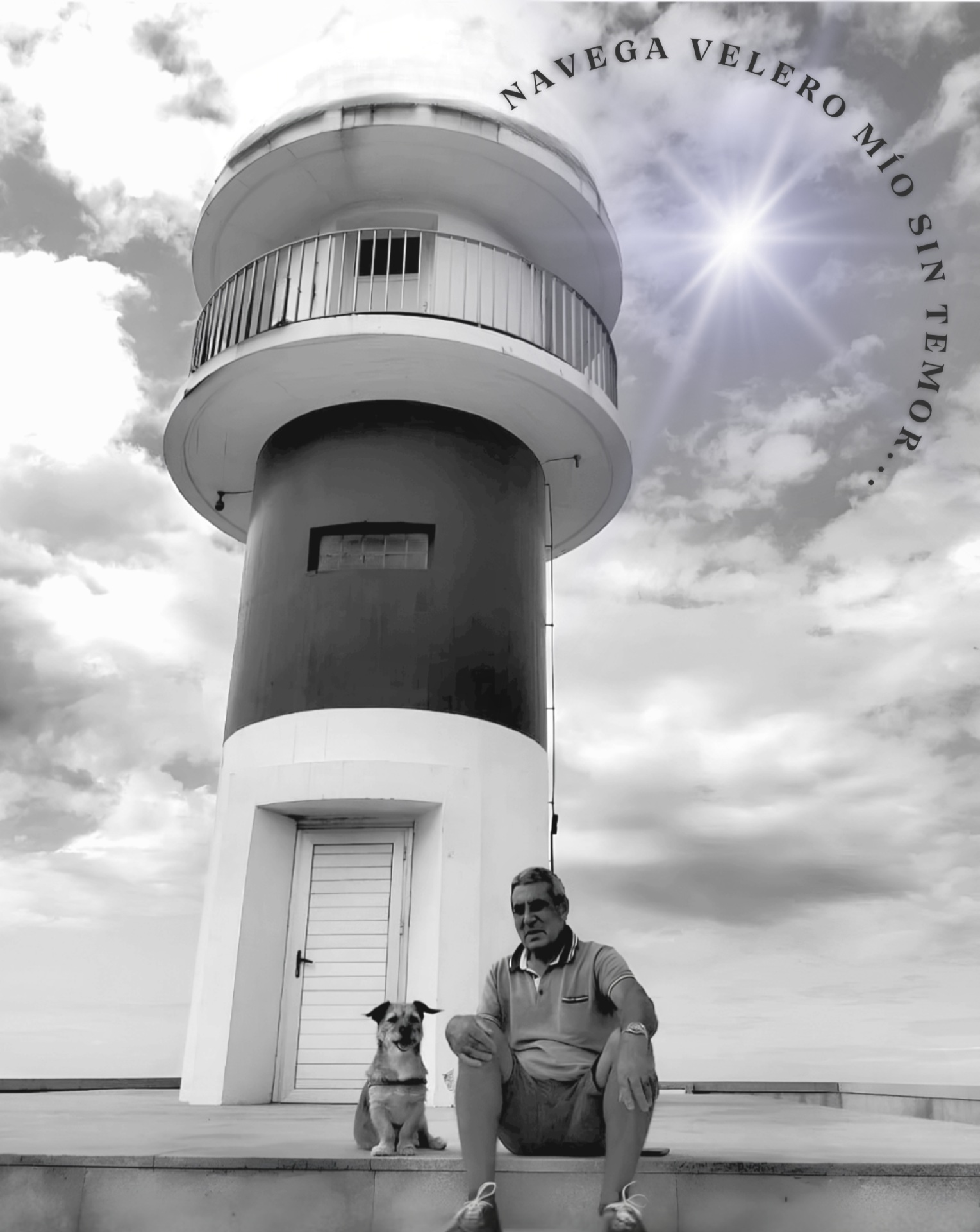 Fotografía del faro después de la restauración y edición creativa