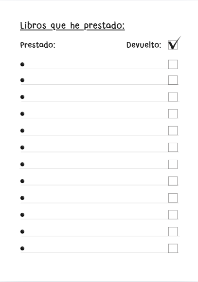 Lista de libros que he prestado